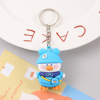 3 Móc Khóa Bé Vịt Đi Học Màu Xanh 5Cm - Thỏ Hồng VPP