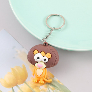 3 Móc Khóa Động Vật Hoang Dã 7Cm Sư Tử - Thỏ Hồng VPP