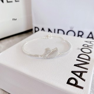Lắc tay thiên nga bạc ta  hàng dày dặn - jena sliver
