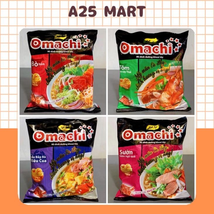 Combo 5 Gói Mì Omachi Sợi Khoai Tây Vị Lẩu Bắp Bò Riêu Cua/ Sườn Hầm ...