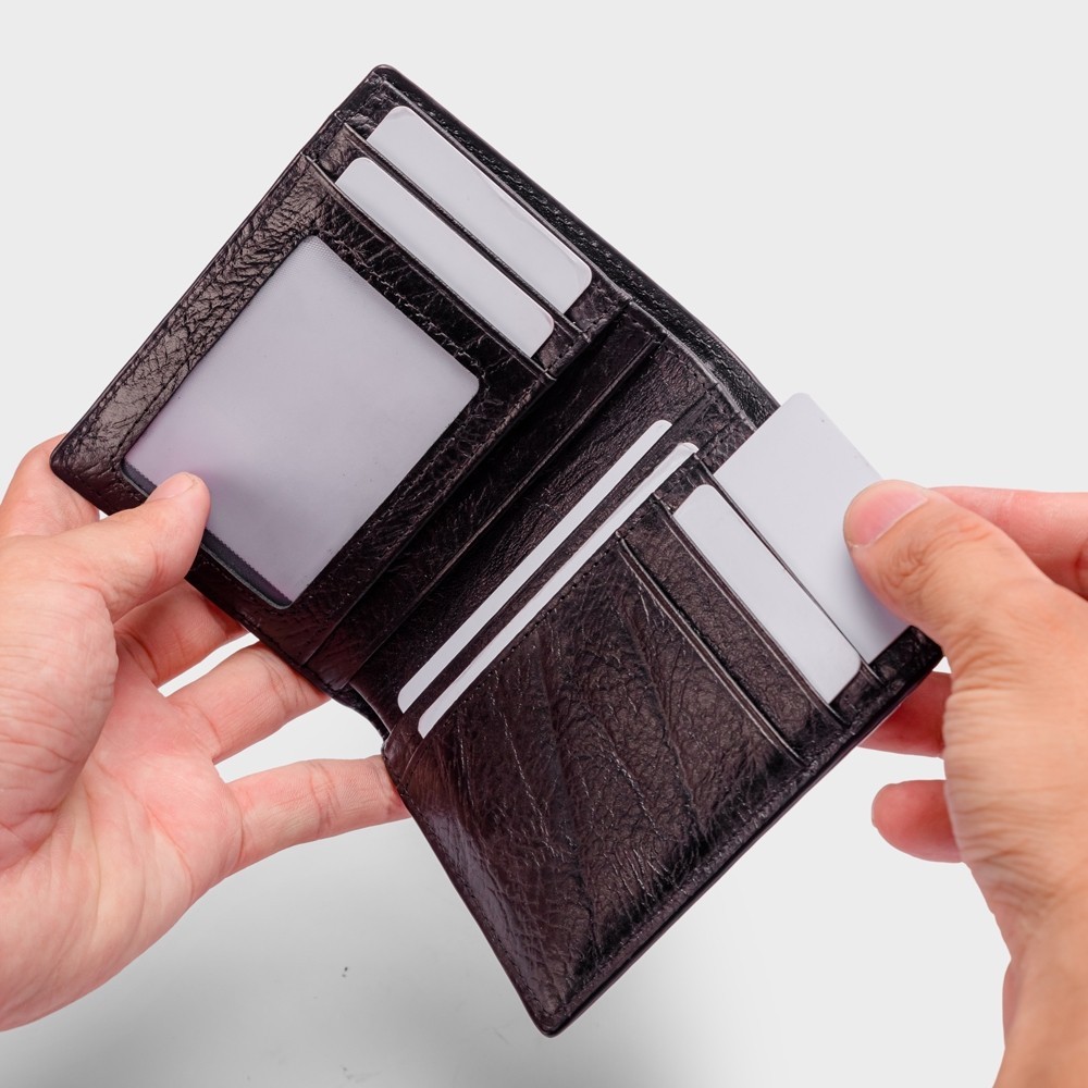 Bóp Ví Nam Da Bò Dập Vân Nhỏ Gọn Phong Cách DFA270 Hàng Cao Cấp Bảo hành 12 tháng