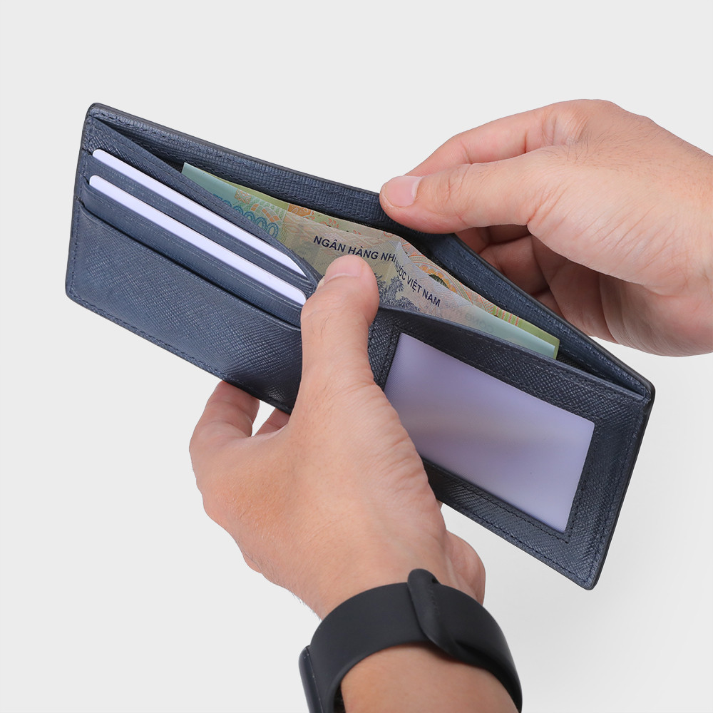 Bóp Ví Nam Da Bò Vân Saffiano Nhỏ Gọn Thanh Lịch DFA264 Hàng Cao Cấp Bảo hành 12 tháng