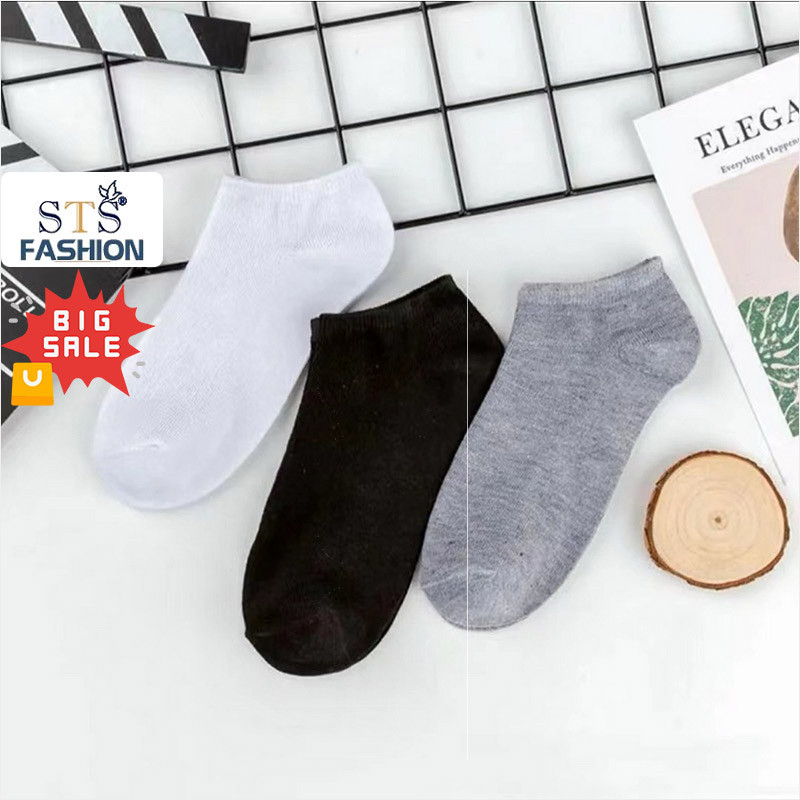 Tất vớ nam nữ ngắn cổ chất liệu vải cotton co giãn 4 chiều màu trơn khử mùi kháng khuẩn