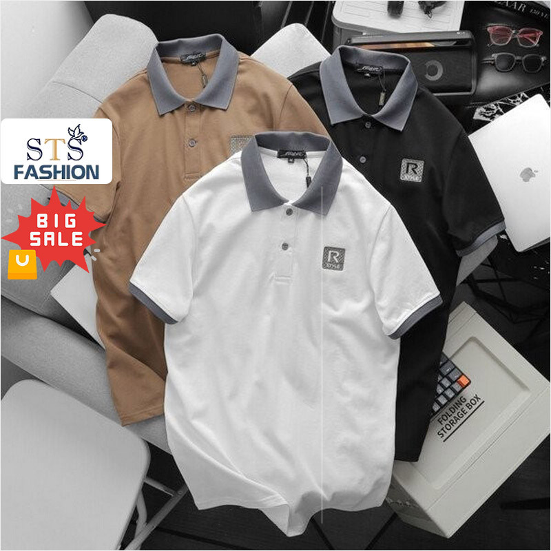 Áo Thun polo nam Cổ Bẻ Men R, Chất liệu 100% cotton, dệt gân nhỏ. Mềm, mịn, thấm hút, co giãn tốt, STS0215