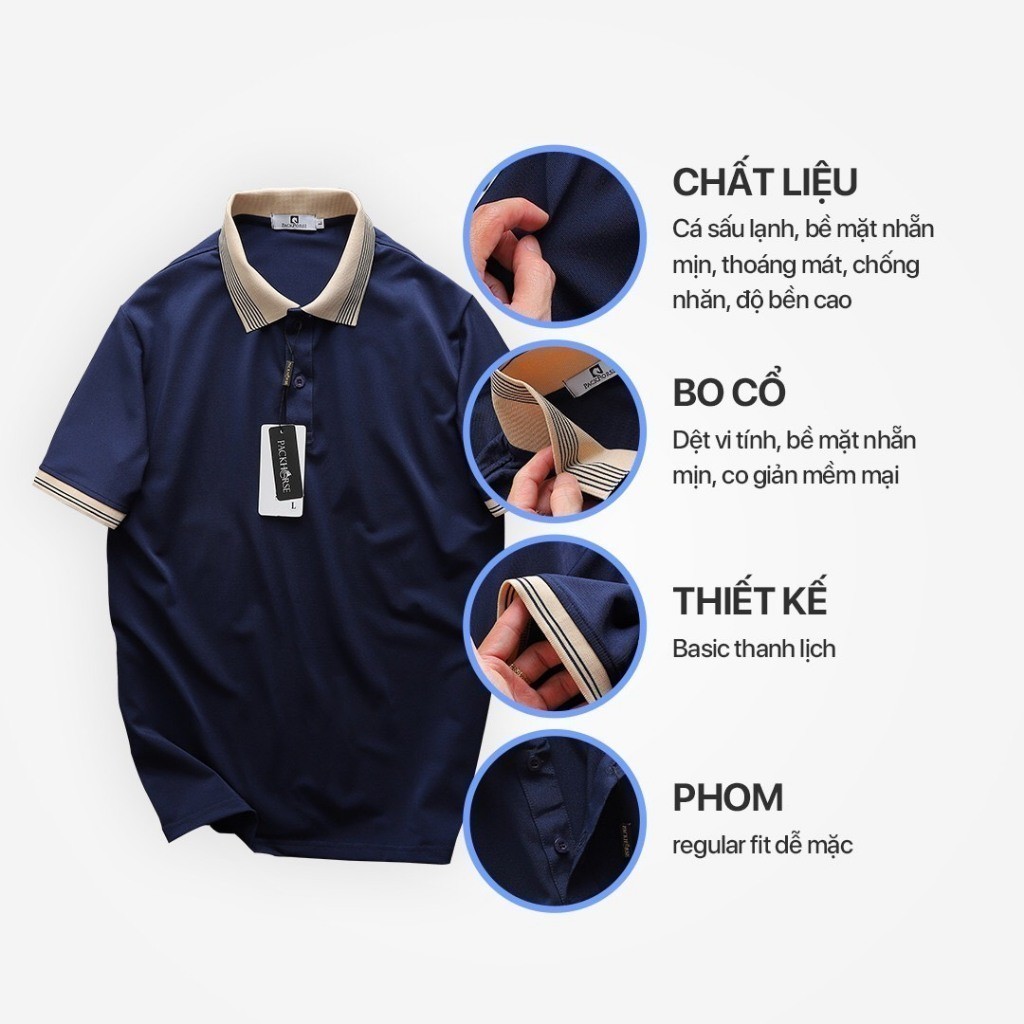 Áo Thun Cổ Bẻ  Zirat, Chất liệu Thun cá sấu lạnh, bề mặt nhẵn mịn, thoáng mát, chống nhăn, độ bền cao , thời trang