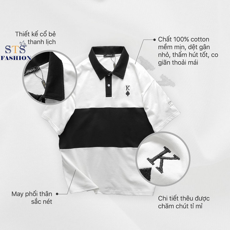 Áo Thun Oversize Poker, Chất liệu Cotton khô, 100% cotton dệt gân nhỏ, thấm hút tốt, co giãn mềm mại, STS0211