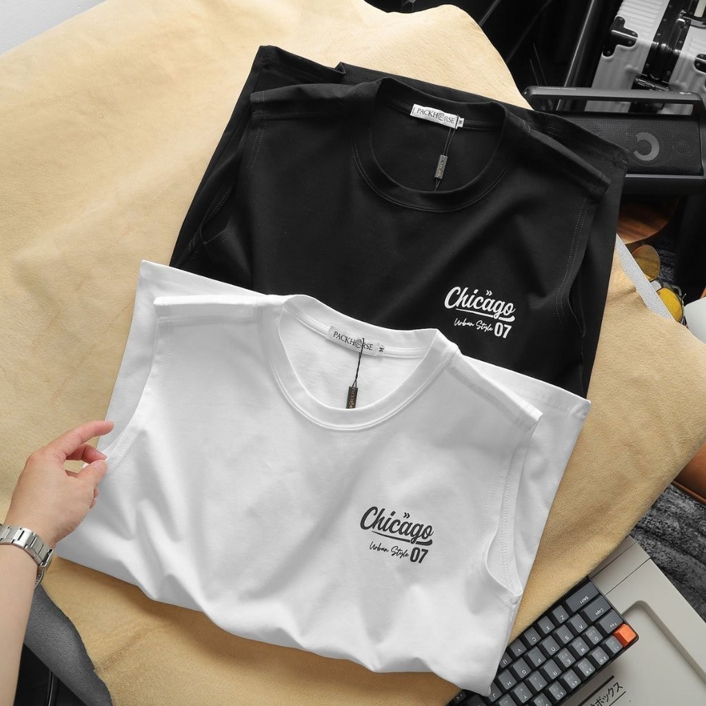 Áo Thun Sát Nách Nam Chicago, Chất vải 100% cotton, co giãn mềm mại, mịn mát, thời trang hàng cao cấp