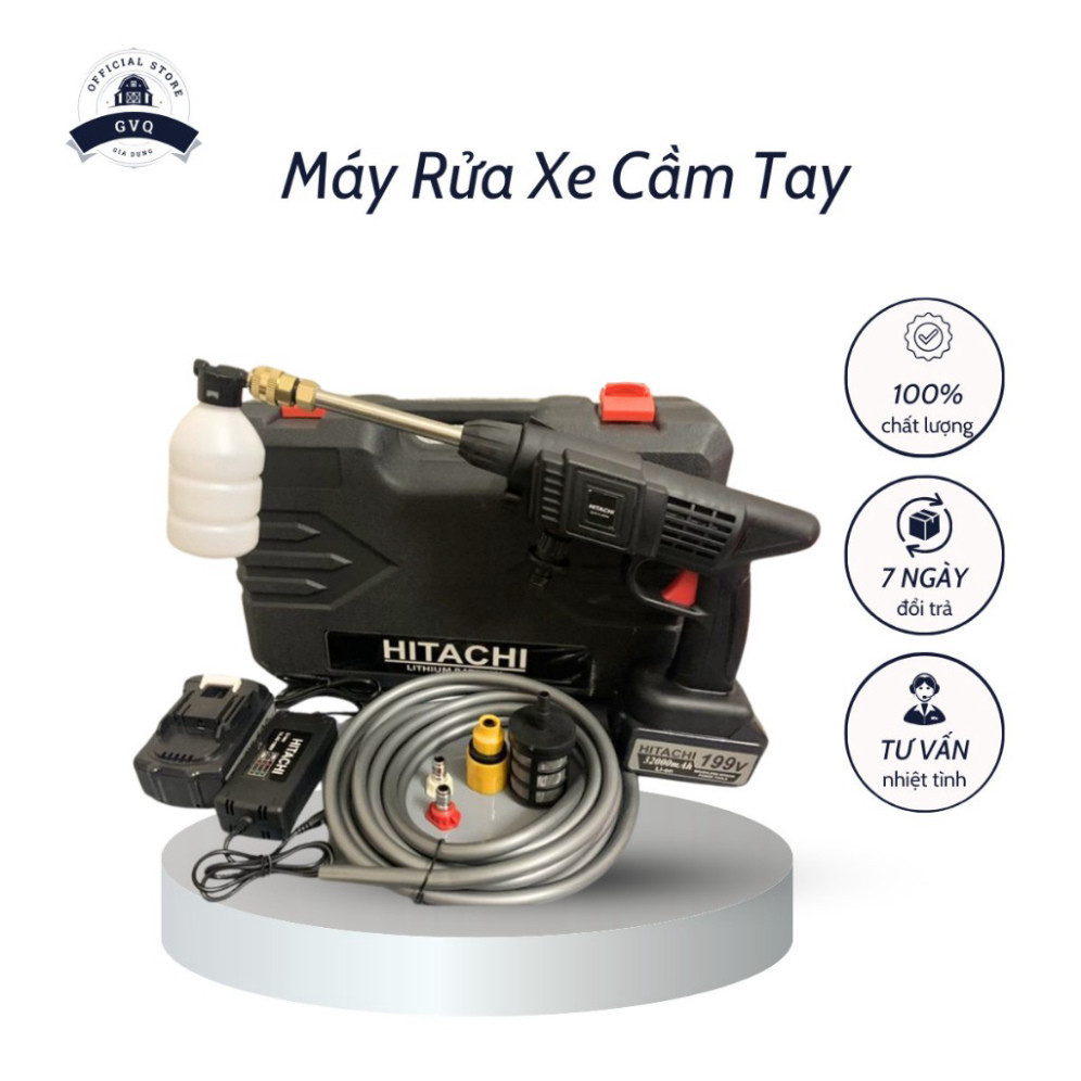 Máy Rửa Xe Cầm Tay 199V Không Dây Thiết Kế Đa Năng Áp Lực Nước Mạnh Dễ Dàng Sử Dụng