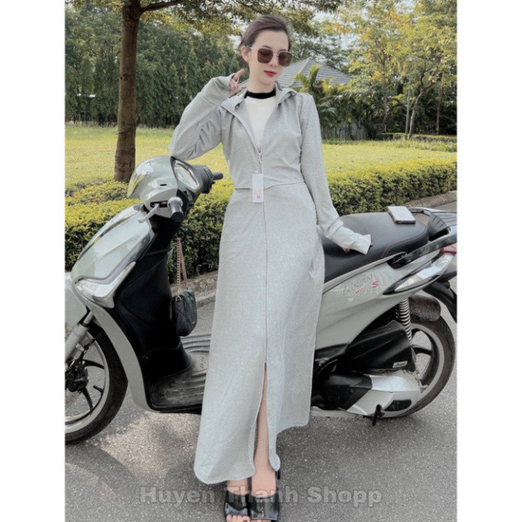 Áo Chống Nắng Toàn Thân Nữ Dáng Dài Rộng Chất Vải Umi Co Giãn Thoáng Mát Thấm Hút Mồ Hôi