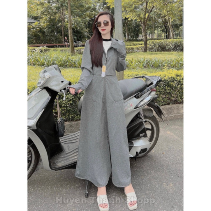 Áo Chống Nắng Toàn Thân Nữ Dáng Dài Rộng Chất Vải Umi Co Giãn Thoáng Mát Thấm Hút Mồ Hôi