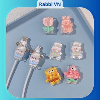 Phụ kiện bảo vệ đầu cáp sạc cho iphone nhiều hình dễ thương RABBI