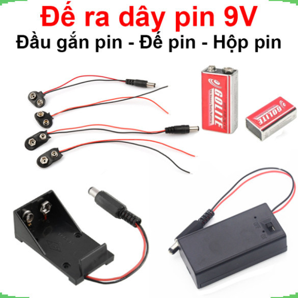 [Giá bán sỉ] Đế ra dây pin vuông 9V