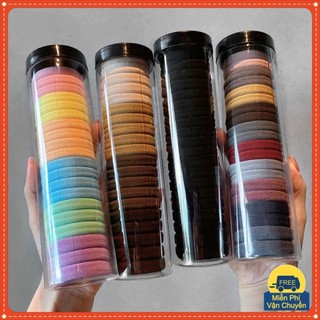 Set hộp 20 cái dây chun buộc tóc nhiều màu siêu tiện lợi OKAMAS
