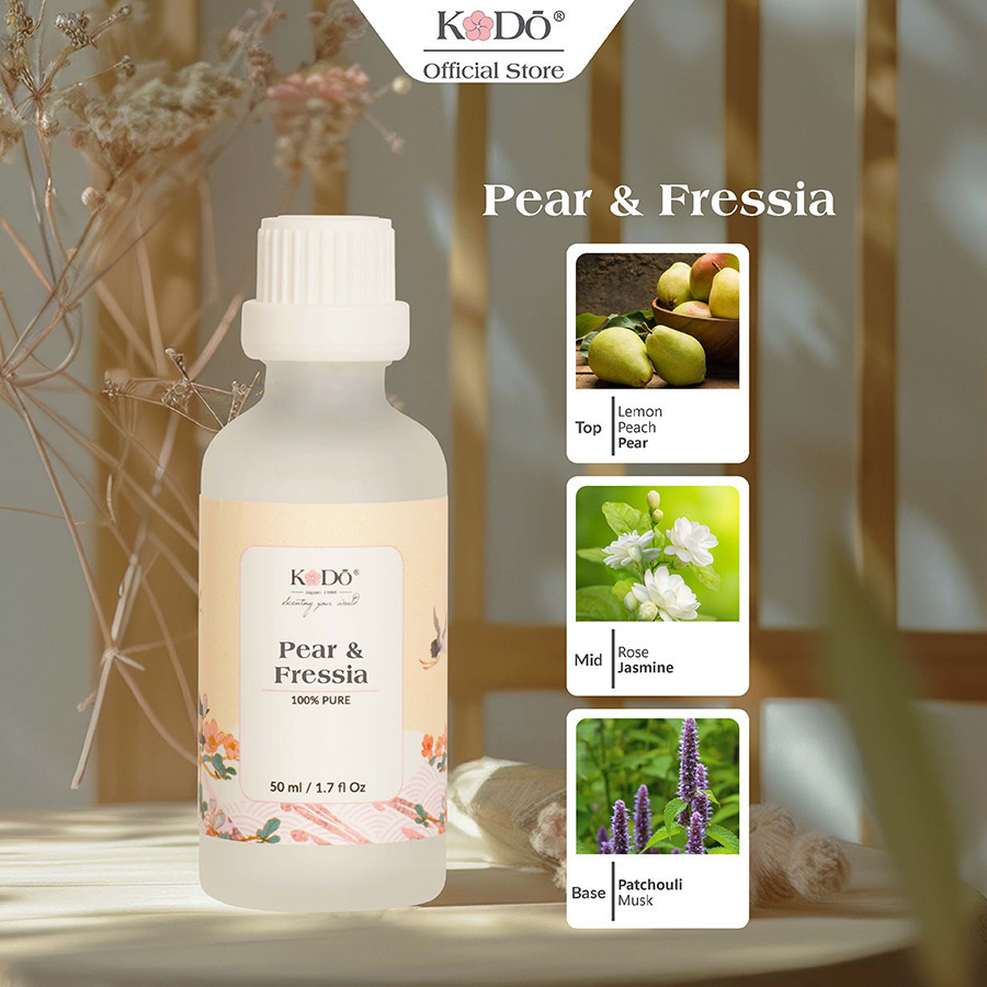 Ảnh Tinh Dầu Nước Hoa KODO Pear & Fressia Hương Hoa Lê Làm Thơm Phòng, Không Gian, Quần Áo - Classic - Chai 10/50/100ml 1
