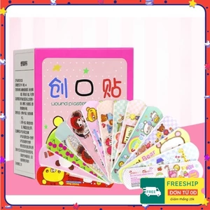 HỘP 100 MIẾNG Ơ GÂU - BĂNG CÁ NHÂN TRẺ EM/băng gâu nhiều hình/băng gạc ngộ nghĩnh OKAMAS