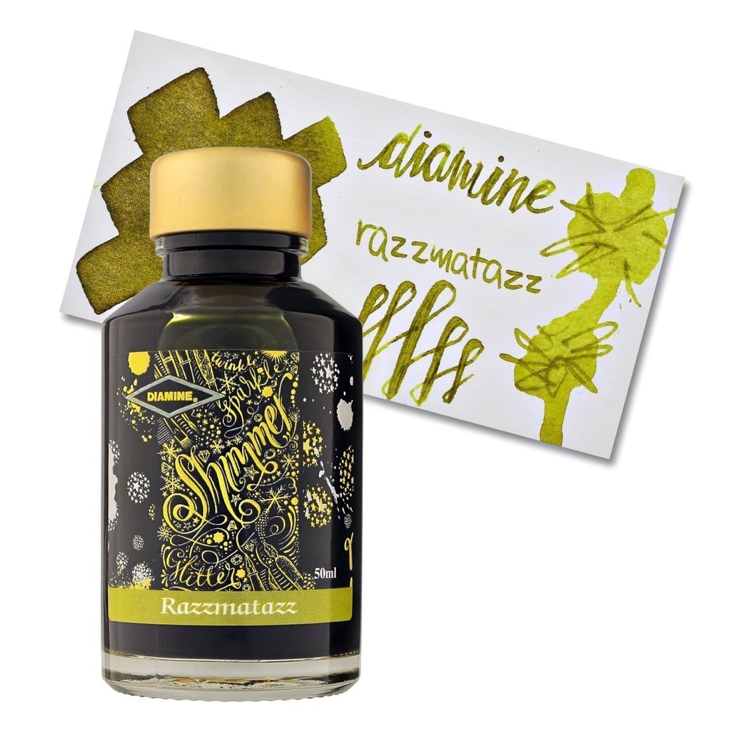 Encre Diamine Shimmering Razzmatazz 50ml | Effet Brillant | Pour Stylo Plume | Flacon Verre