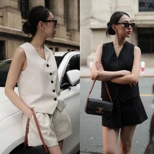 Set áo gile linen quần short AMORA SET [Mya house]