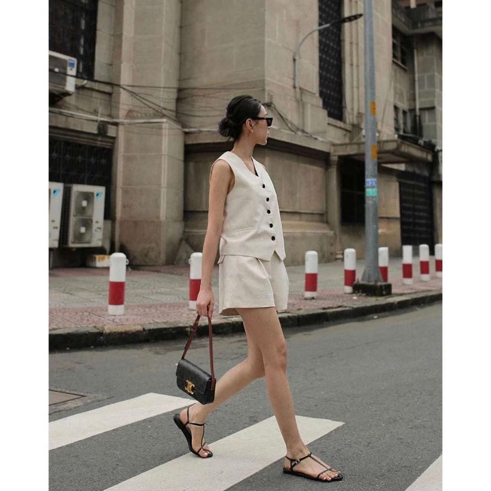 Set áo gile linen quần short AMORA SET [Mya house]