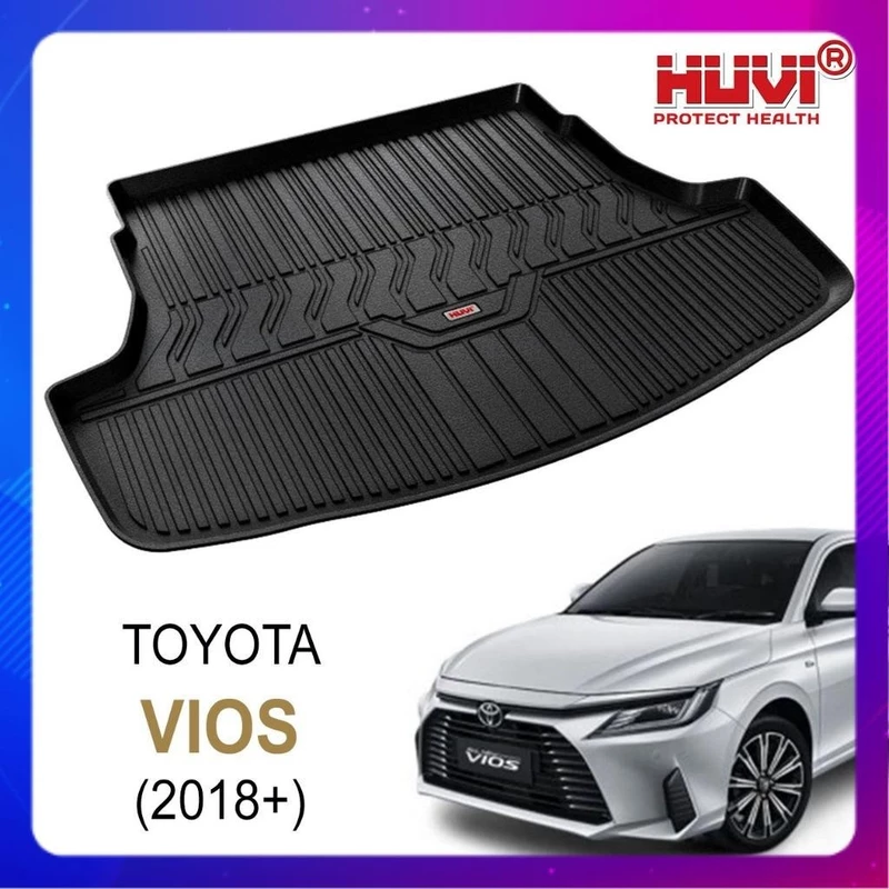 Thảm lót cốp 3D xe TOYOTA VIOS 2018+ chính hãng Việt Nam Thảm đúc HUVI CAO CẤP KHÔNG MÙI - KHÔNG ẨM MỐC - DỄ VỆ SINH — ảnh 1