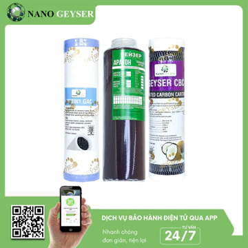 Bộ 3 lõi máy lọc nước Geyser Ecotar 2, Lõi PP.2IN1.GAC, Aragon, CBC