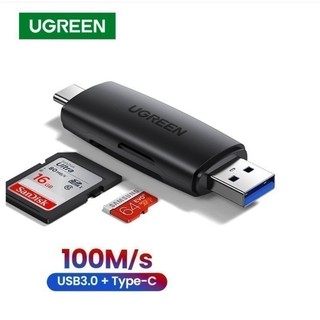 Đầu đọc thẻ nhớ SD/TF 2 trong 1 UGREEN 80191 USB-A & Type-C ​- Hàng chính hãng - Bảo hành 18 tháng