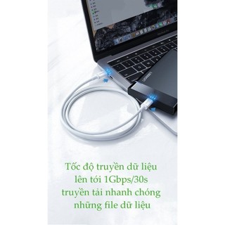 Cáp sạc nhanh Type C UGREEN US264 | Sạc nhanh dòng 3A |Vỏ bện nylo|Đầu hợp kim tản nhiệt tốt | Bảo hành 18 tháng 1 đổi1