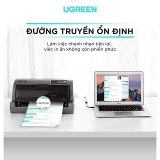 Dây máy in USB 2.0 chuẩn A đực sang chuẩn B đực UGREEN US135 | 3 lớp chống nhiễu | Tốc độ truyền dữ liệu 480Mbps