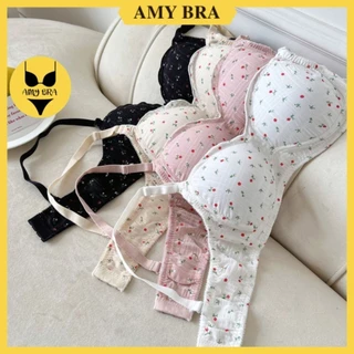 Áo Ngực Cotton Đũi Không Gọng, Áo Lót Nữ Đệm Mút Mỏng Cài Sau Mặc Nhẹ AMYBRA A739