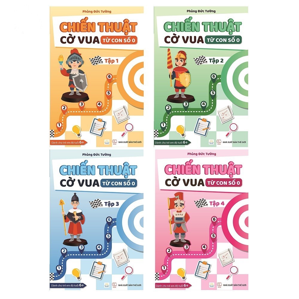 Ảnh Sách - combo 4 cuốn Chiến thuật cờ vua từ con số 0 - Tập 1, 2, 3, 4 1