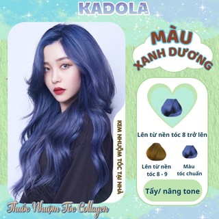 Thuốc nhuộm tóc màu xanh dương KADOLA cao cấp kem nhuộm tóc tại nhà