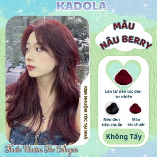 Thuốc nhuộm tóc Nâu Berry tóc lên màu nhanh siêu dưỡng nhuộm tóc tại nhà KADOLA