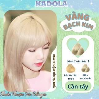 Thuốc nhuộm tóc màu vàng bạch kim KADOLA thuốc nhuộm collagen dưỡng nhiều mềm tóc