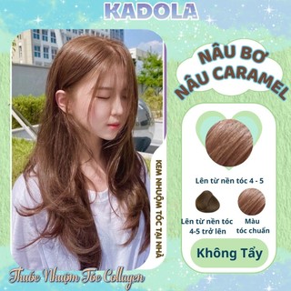 Thuốc Nhuộm Tóc Màu Nâu Bơ Nâu Caramel Siêu Dưỡng Lên Màu Cực Đẹp Tặng Kèm Phụ Kiện Nhuộm Tại Nhà