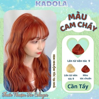 Thuốc nhuộm tóc KADOLA màu Cam cháy thuốc nhuộm tóc tại nhà loại kem tiện lơi