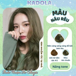 Thuốc Nhuộm Tóc Kadola Màu Nâu Rêu Thuốc Nhuộm Collagen Siêu Dưỡng