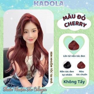 Thuốc Nhuộm Tóc Màu Đỏ Cherry Tặng Kèm Dụng Cụ Nhuộm Tại Nhà - Thuốc Nhuộm Tóc KADOLA