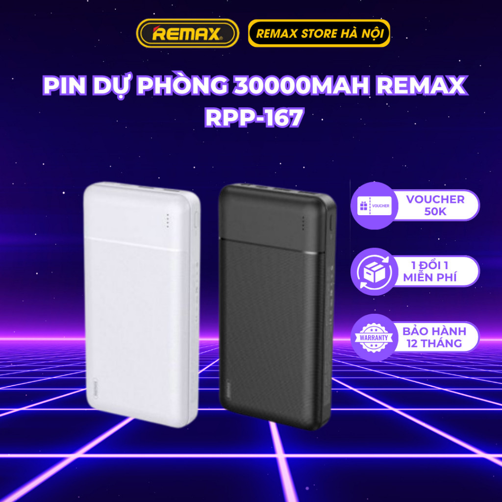 Pin Dự Phòng 30000mah Remax chính hãng RPP-167 Lango Series Fast ...