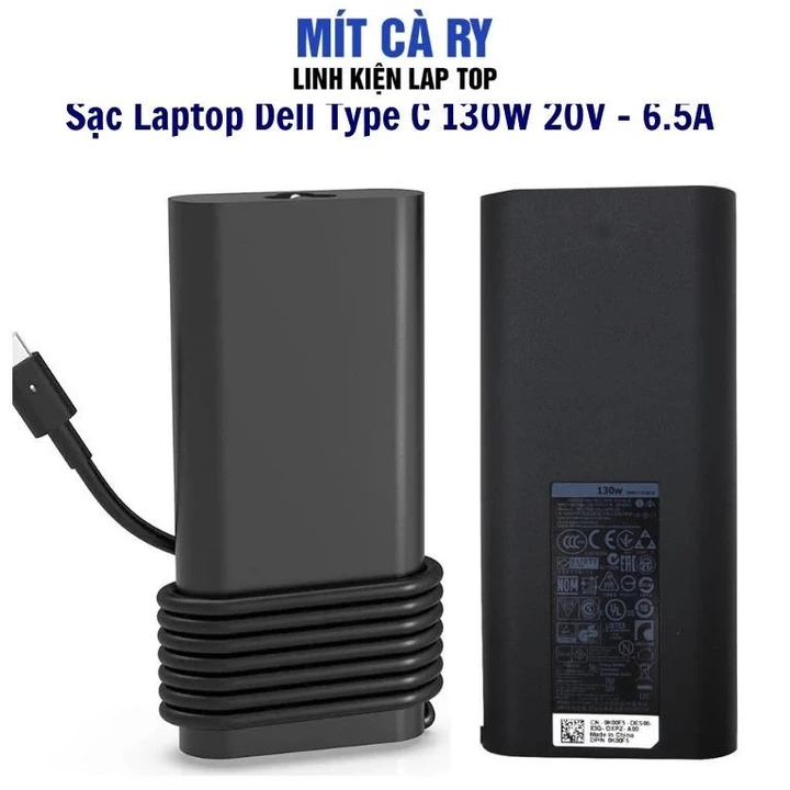 Dây sạc Laptop Dell Type C 90Wh 100W 130Wh Sạc Laptop Dell 130Wh 90Wh Oval Sạc Dell Vostro Inspiron Alienware Latitude P