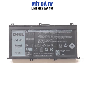 Pin laptop Dell Inspiron 15 7557 7559 7566 7567 7759 357F9 00GFJ6 0GFJ6 74Wh ZIN PIN DELL 74WH, pin laptop dell 7567