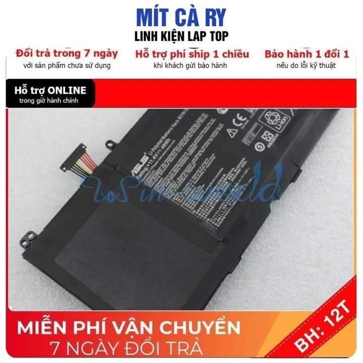 [BH12TH] ⚡️[Pin zin]Pin laptop Asus K550L K550J K550V K550Z K550D pin zin