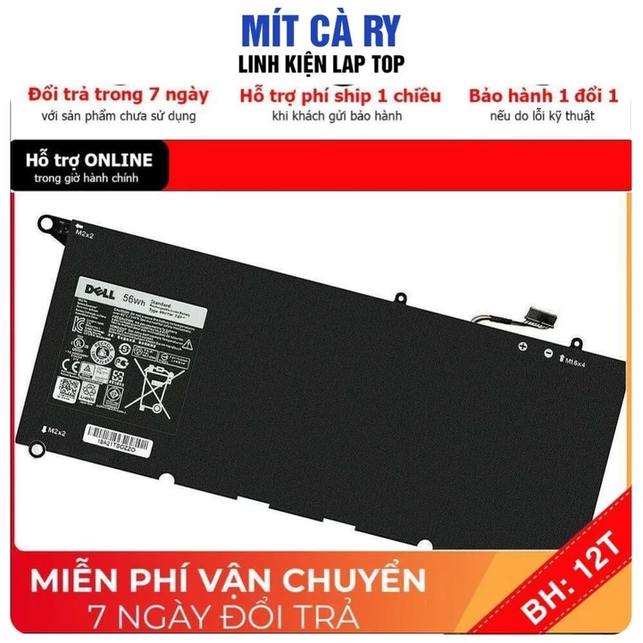 [BH12TH] ⚡️[Pin zin]Pin laptop DELL XPS 13 9343 9350 RWT1R 0DRRP JHXPY 90V7W P54G P54G001 56Wh Pin zin