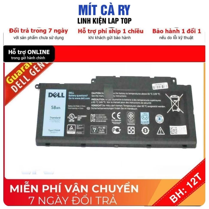 [BH12TH] ⚡️[Pin zin] Pin Laptop dell 7437 7537 17 7737 062VNH G4YJM T2T3J F7HVR Pin Zin