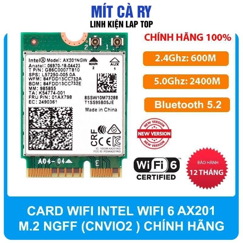 Card WIFI 6 INTELL AX201 dùng cho laptop thế hệ 11 12 13th tốc độ cực ...