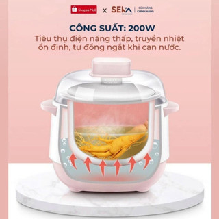 Nồi nấu cháo chậm cho bé,nồi chưng yến, nồi nấu cháo ăn dặm 6 chức năng + kèm xửng hấp SEKA - Bếp Của Hà