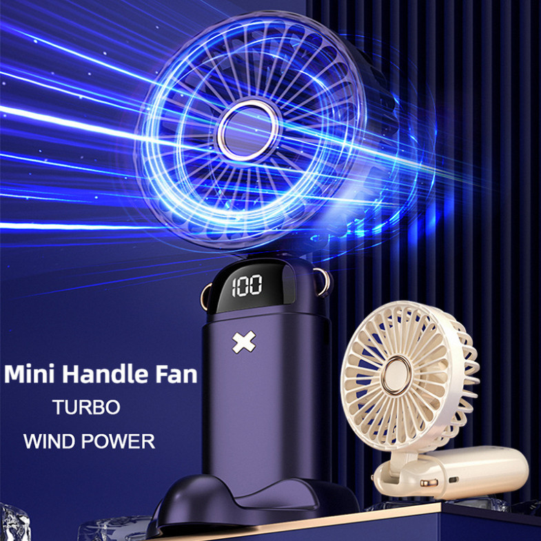 Quạt cầm tay mini gấp gọn 5 cấp độ Didooglt sạc pin tiện dụng, tích điện nhỏ gọn, dễ mang đi