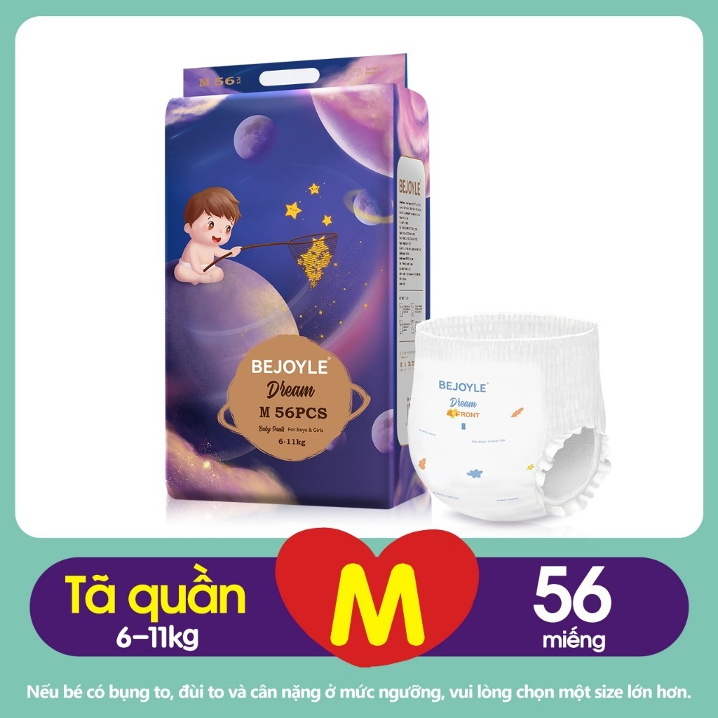 Bỉm Tã Dán/Quần Bejoyle Cao Cấp Tã Dán Sơ Sinh Cho Bé Trẻ Em Đủ Size S60/M56/L52/XL48/XXL44/XXXL40