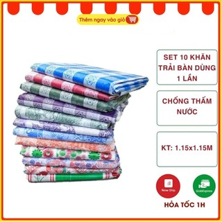 [MỚI] Khăn trải bàn dùng 1 lần - Set 10 khăn dải bàn giao màu ngẫu nhiên tiện dụng OKAMAS