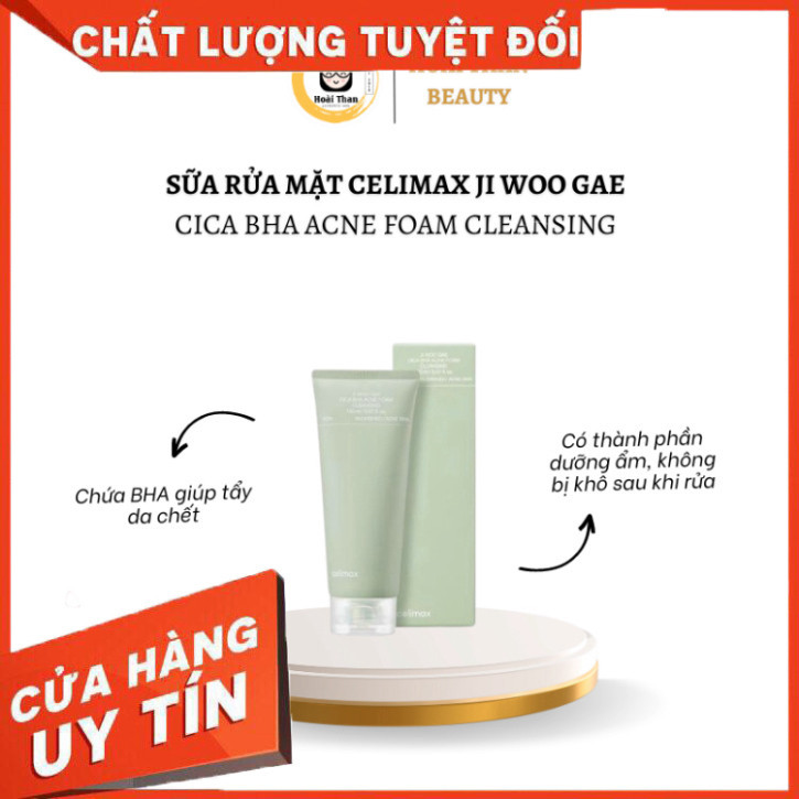 {loại 1} Sữa rửa mặt Celimax Ji Woo Gae Cica BHA Acne Foam Cleansing ...