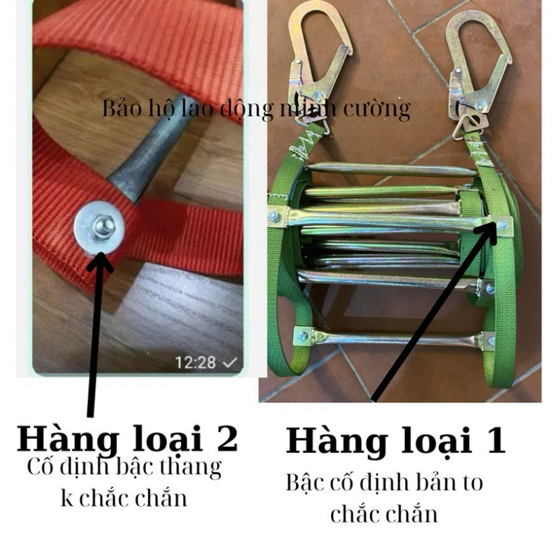 THANG VIỆT NAM ĐÃ KIỂM ĐỊNH 5M 10M THANG DÂY THOÁT HIỂM CỨU HỘ HÀNG XỊN CHẤT LƯỢNG CAO Độ Bền 8 Năm MY NHÂN