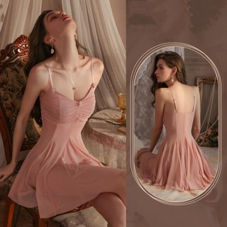 Váy ngủ 2 dây xuyến thấu quyến rũ Đồ ngủ gợi cảm sexy DN55 Set đồ nữ Váy thức tặng Đồ lót nữ chip